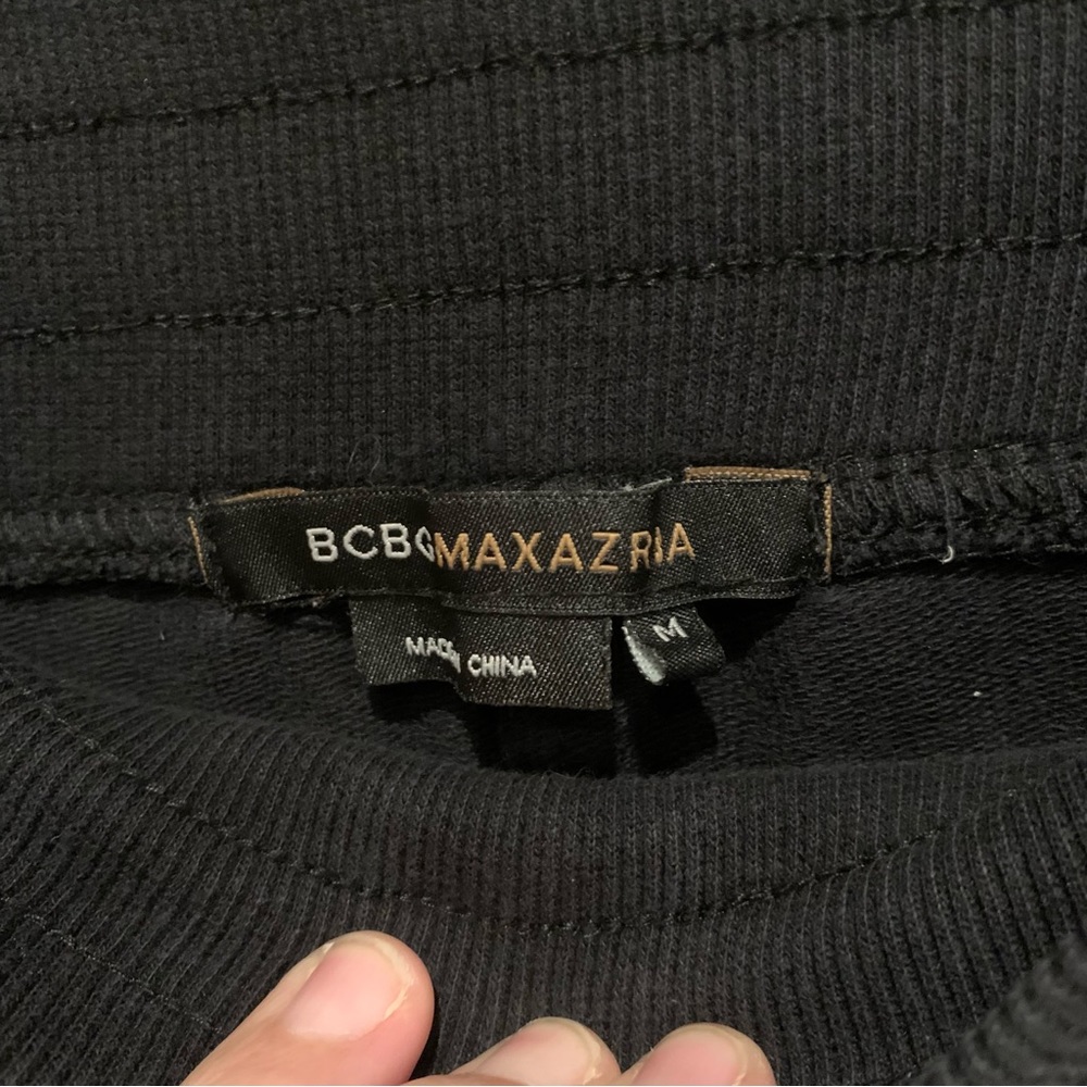 Y2K BCBGMaxAzria Black Rivetted Bootcut Drawstring Track Pant Size M - Picture 9 of 13